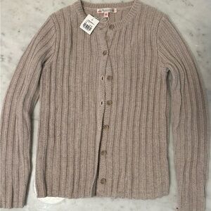 NWT Girls Sz 10 Bonpoint Taupe Cardigan Sweater